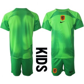 Holland Målmand Replika Babytøj Hjemmebanesæt Børn VM 2022 Kortærmet (+ Korte bukser)
